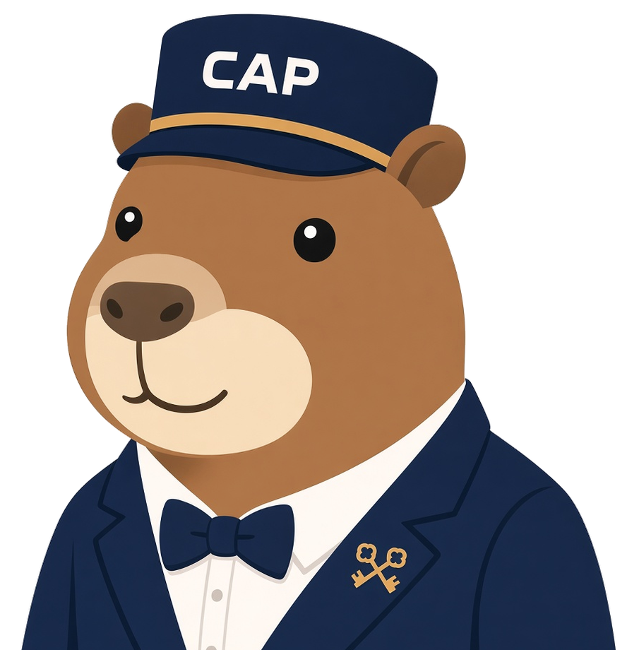 The CAP capybara, cropped at the shoulders